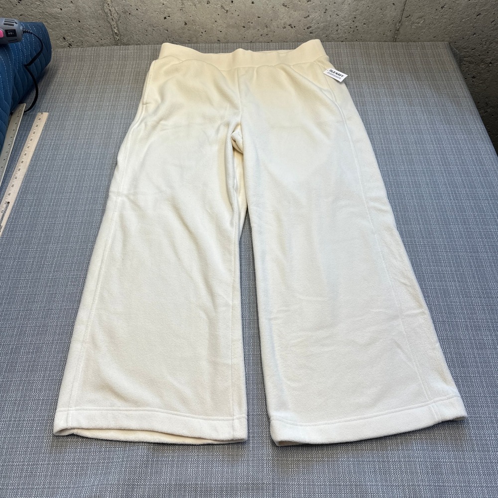 New Cozy‎ Fleece Wide Leg Pants XL Cream Lounge Old Navy Comfort